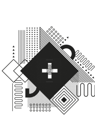 Black spaceship abstract geometric