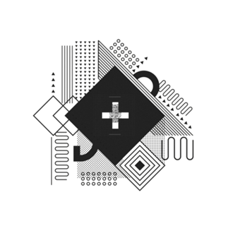 Black spaceship abstract geometric