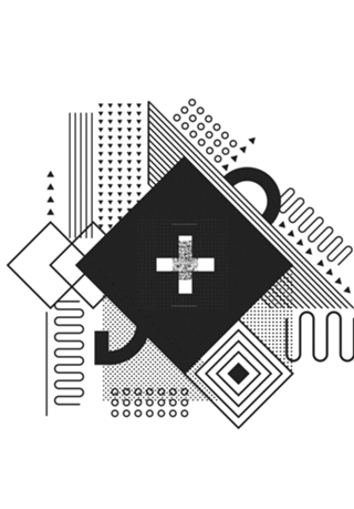 Black spaceship abstract geometric