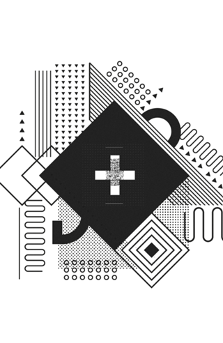 Black spaceship abstract geometric