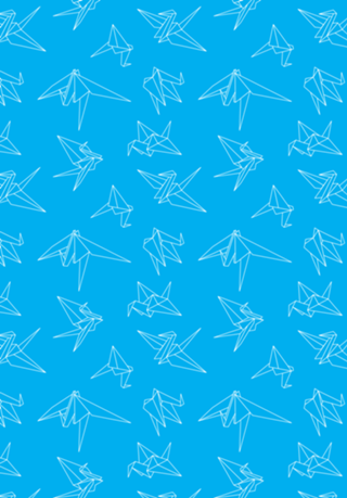 Origamis fundo azul