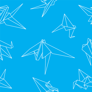 Origamis fundo azul