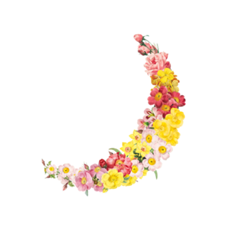 Floral Spring Crescent Moon