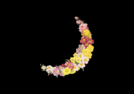 Floral Spring Crescent Moon