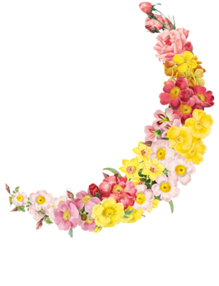 Floral Spring Crescent Moon