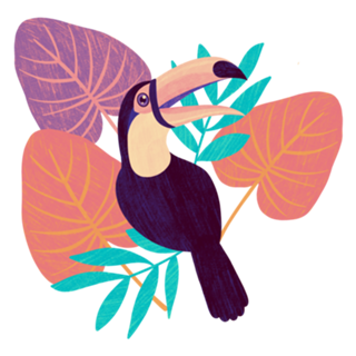Tucano e flores