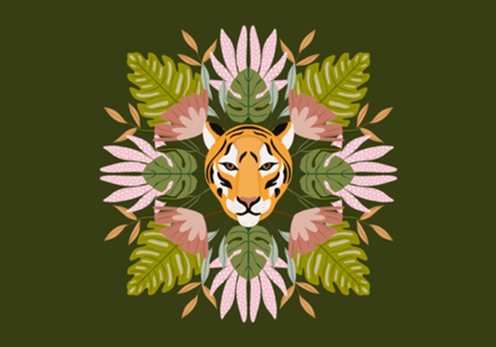 Mandala Tigre tropical