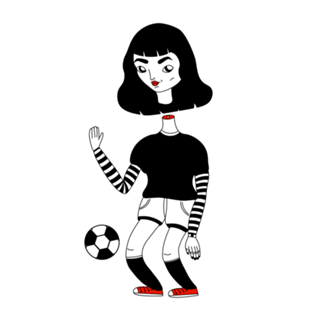 Meninas também jogam futebol.