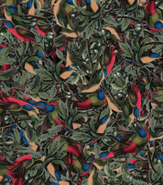 Pattern Pássaros e Folhas Vintage