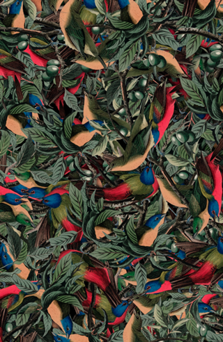 Pattern Pássaros e Folhas Vintage