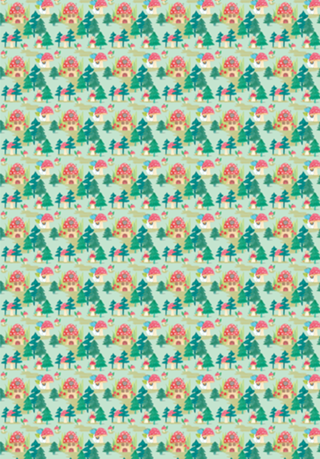 Little mushroom houses in a forrest