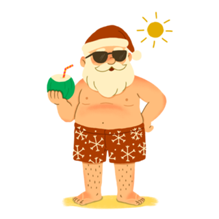 Papai Noel de férias