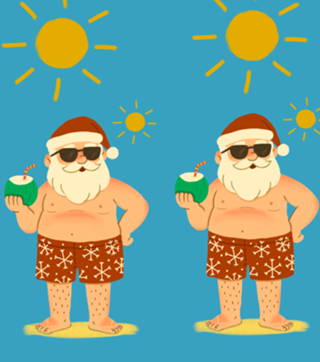 Papai Noel de férias