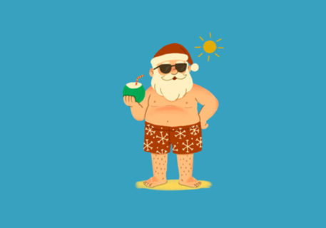 Papai Noel de férias