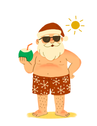 Papai Noel de férias