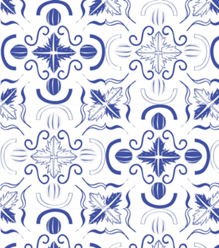 Azulejo pé de favela - mix azul e branco