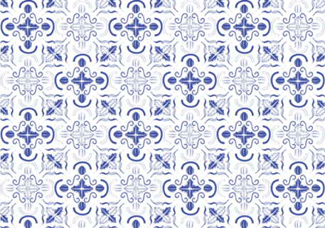 Azulejo pé de favela - mix azul e branco