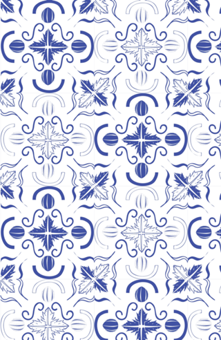 Azulejo pé de favela - mix azul e branco