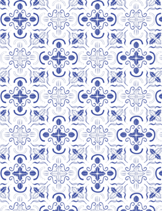 Azulejo pé de favela - mix azul e branco