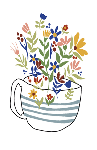 Xícara com Flores