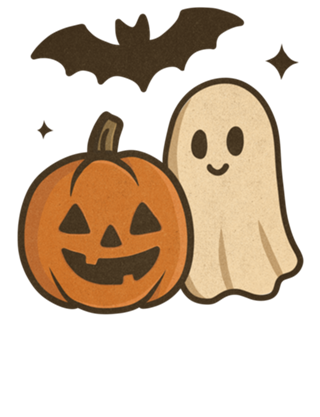 Halloween Fofo Fantasminha e Abóbora