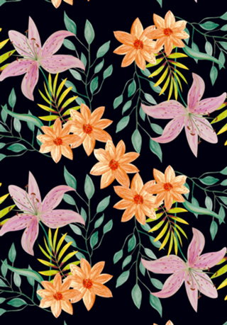 Floral Preto