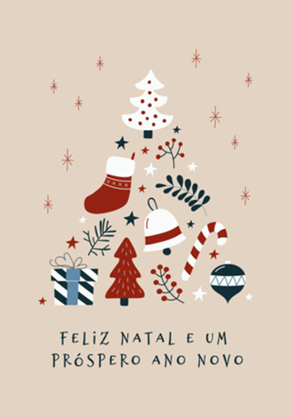 Cartão - Feliz Natal e Um Próspero Ano Novo