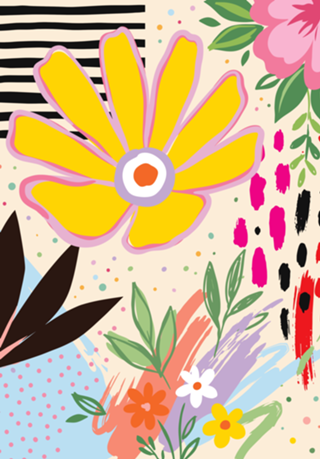 Explosão Floral Abstrata