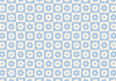 Flower checker baby blue