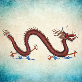 Dragão místico aquarela ilustração