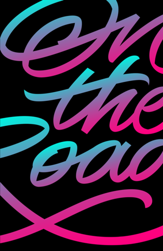 On the road (lettering) / gradiente