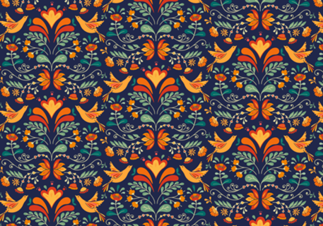 Flores e pássaros - Arts and Crafts