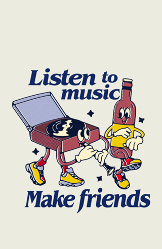 Listen to music make friends