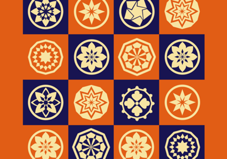 Patchwork Oriental Kamon Laranja