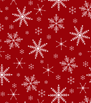 Classic Christmas White Snowflakes in Red