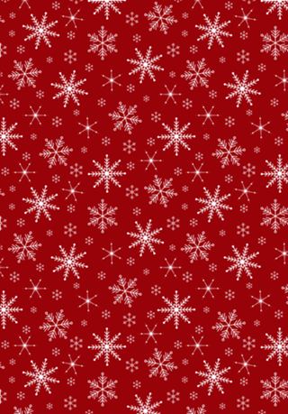 Classic Christmas White Snowflakes in Red