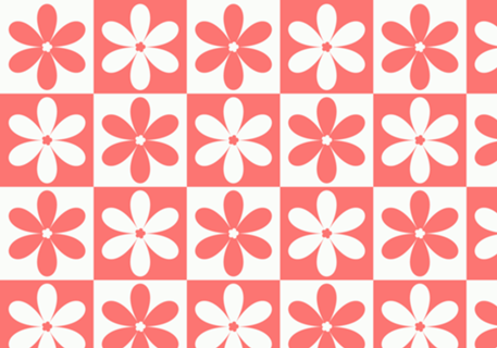 Retro Floral Checkerboard