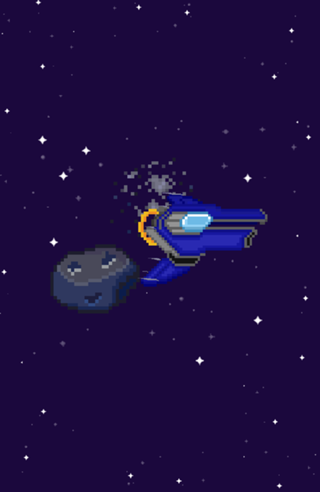 Pixel art Nave Cosmo Runner Isométrico