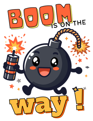 Explosão divertida, bomba kawaii