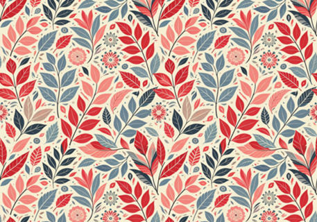 Floral Vermelho Rosa e Bege