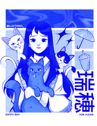 Mizuho Sonny boy - Anime Fanart Azul