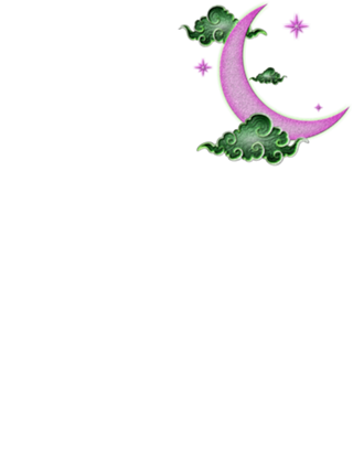 Lua minguante roxo