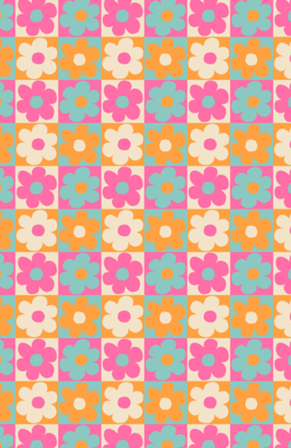 Flores e Quadrados Retrô