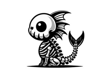 Peixe gato sereia caveira