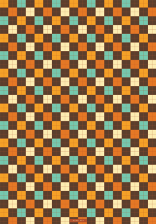 Xadrez vintage moderno - laranja e marrom
