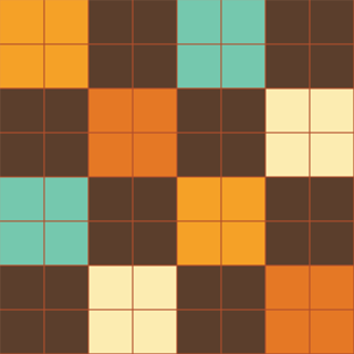 Xadrez vintage moderno - laranja e marrom