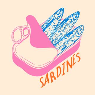 Sardinhas Retrô em Tons Pastel na Lata Aberta