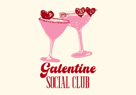 Galentine Social Club Brinde de Coquetel Rosa
