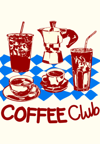 Clube do Café Retro Doodle Cafe Vibes