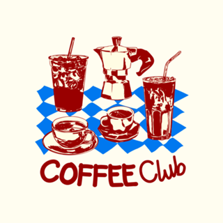 Clube do Café Retro Doodle Cafe Vibes